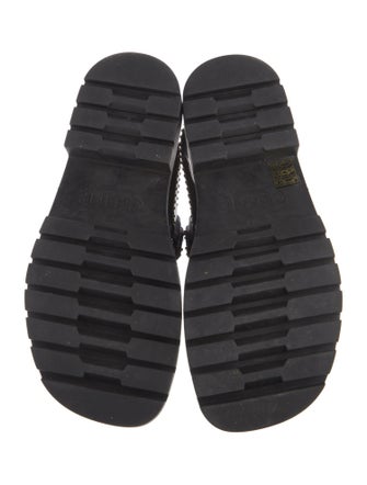 Celine Leather Printed Slingback Sandals