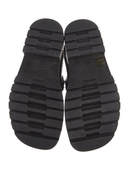 Celine Leather Printed Slingback Sandals