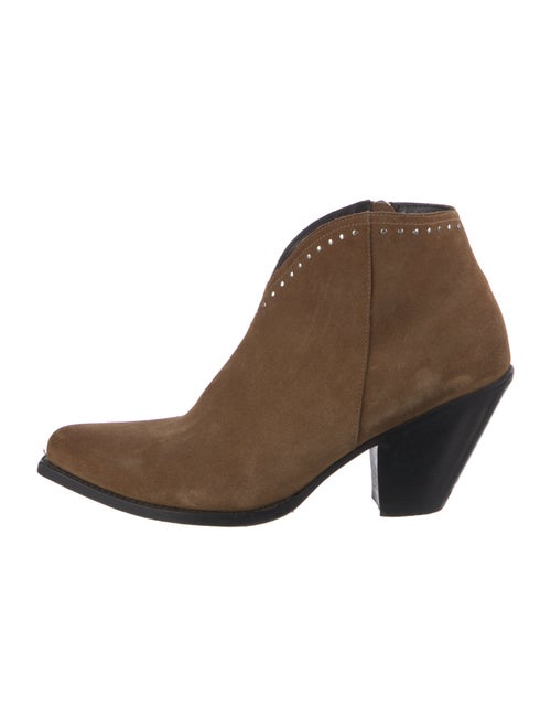 Celine Suede Studded Accents Western Boots
