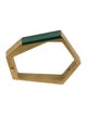Celine Green Stone Angular Hinged Bangle Bracelet