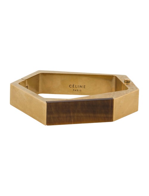 Celine Stone Angular Hinged Bangle Bracelet