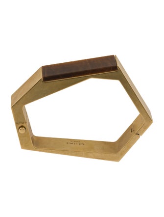 Celine Stone Angular Hinged Bangle Bracelet