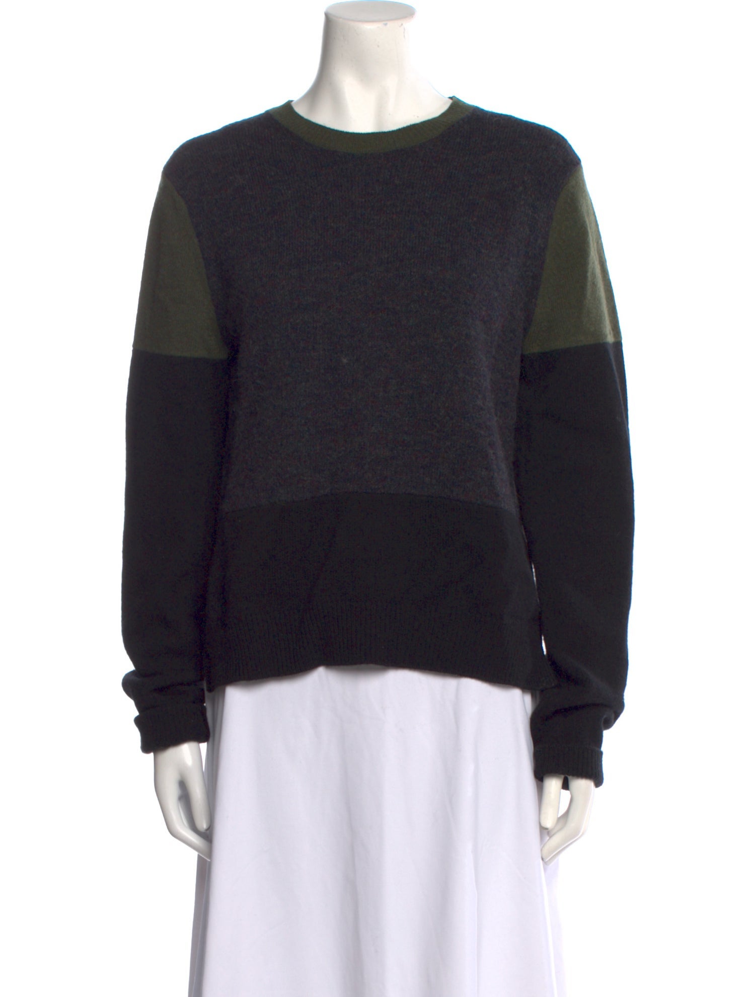 Celine Wool Colorblock Pattern Sweater