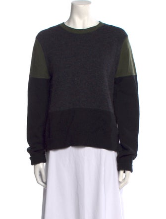 Celine Wool Colorblock Pattern Sweater
