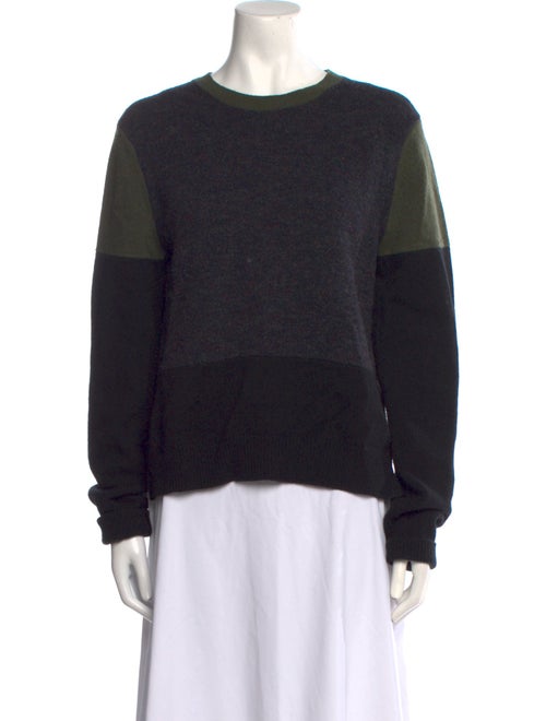 Celine Wool Colorblock Pattern Sweater