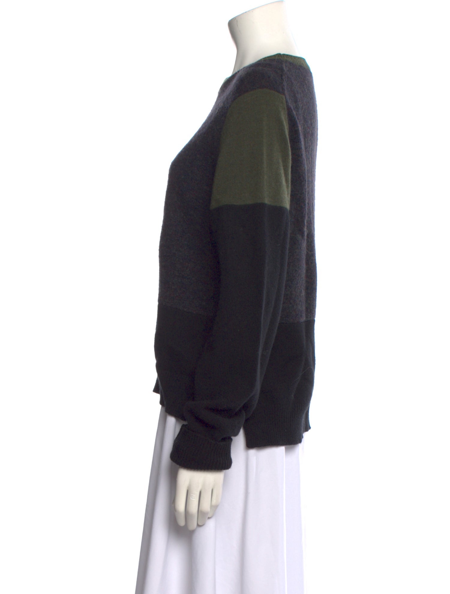 Celine Wool Colorblock Pattern Sweater