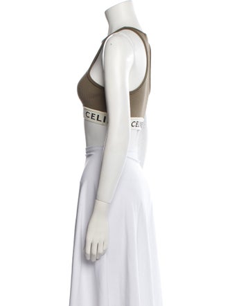 Celine Graphic Print Halterneck Crop Top