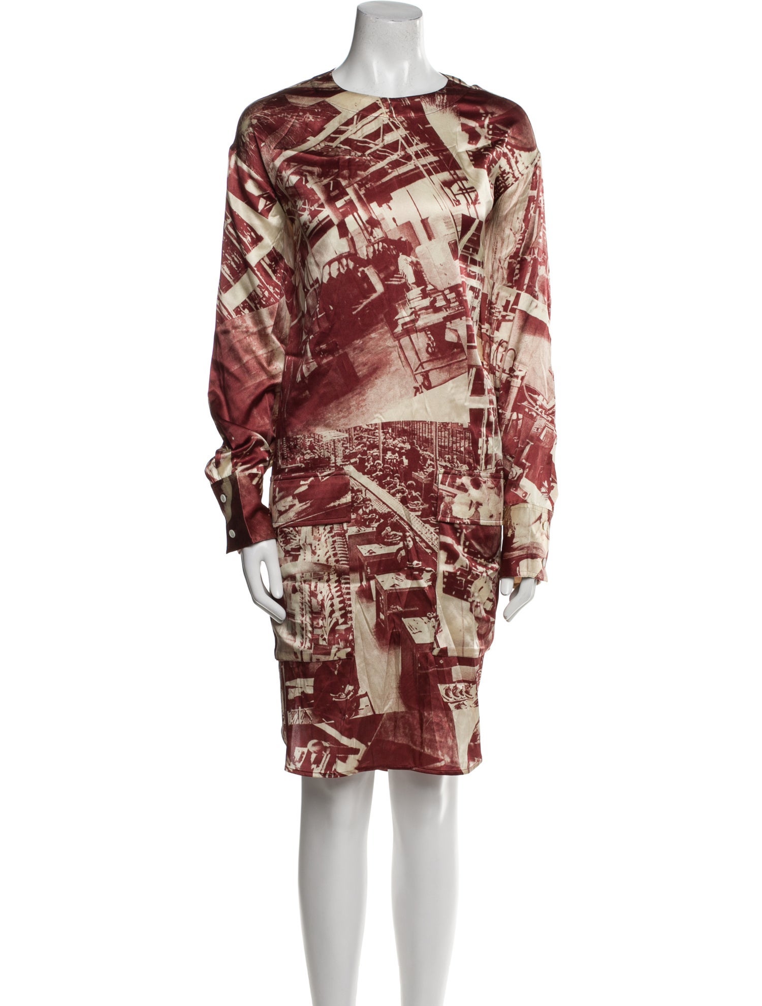 Celine Silk Knee-Length Dress