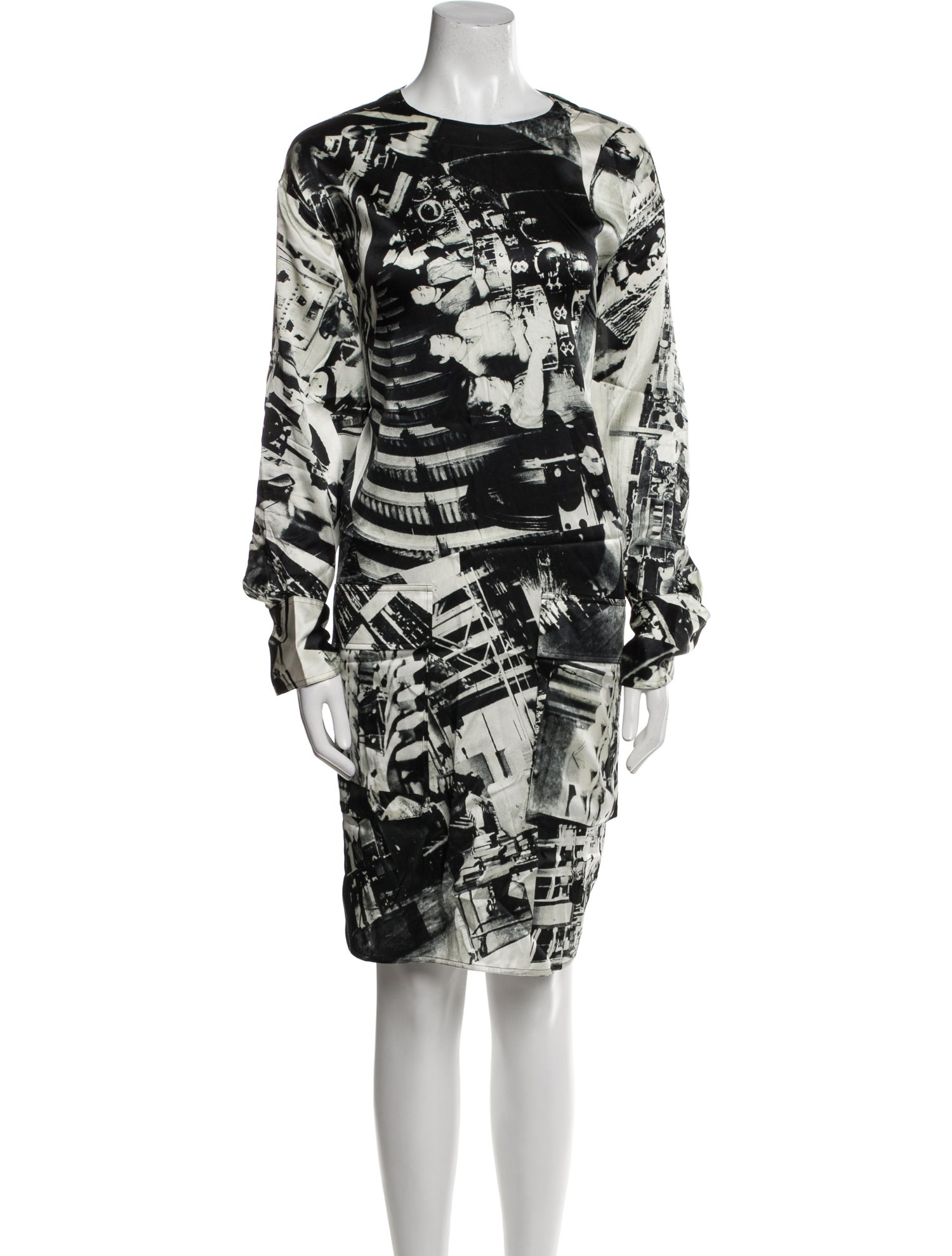 Celine Silk Knee-Length Dress