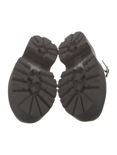 Celine Embossed Leather Lasercut Accents T-Strap Pumps