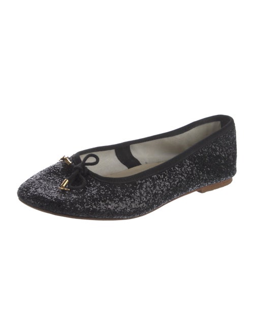 Celine Glitter Bow Accents Ballet Flats