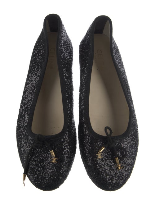 Celine Glitter Bow Accents Ballet Flats