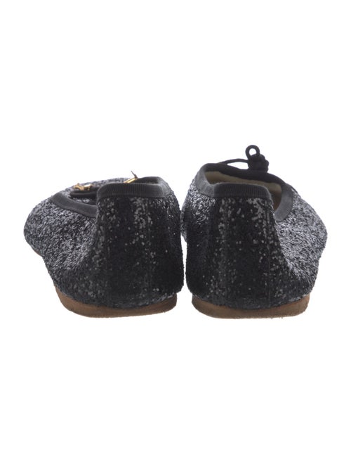 Celine Glitter Bow Accents Ballet Flats