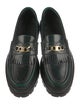 Celine Leather Fringe Trim Accent Loafers
