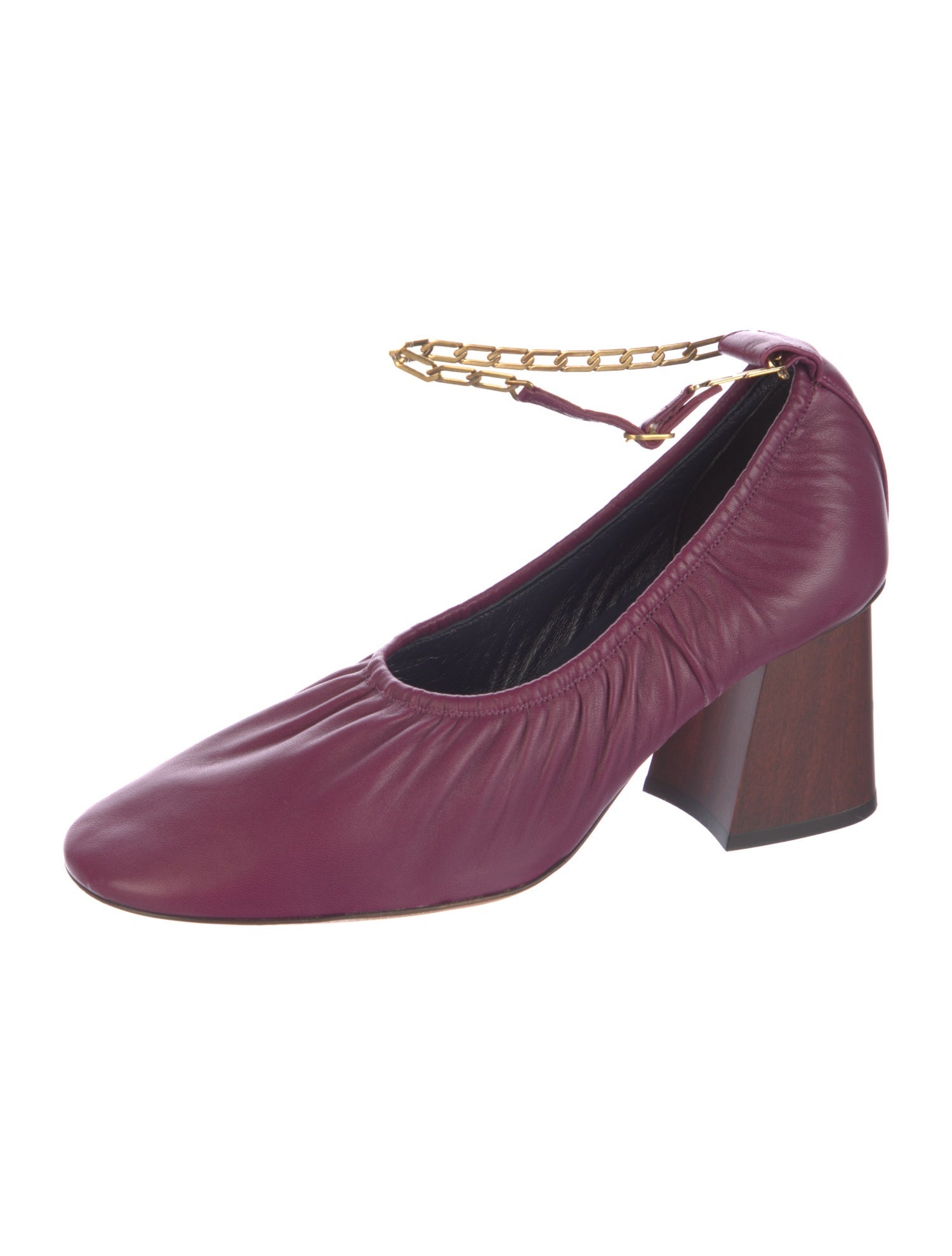 Celine Leather Chain-Link Accents Pumps