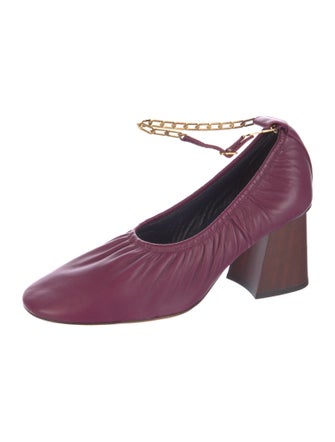 Celine Leather Chain-Link Accents Pumps