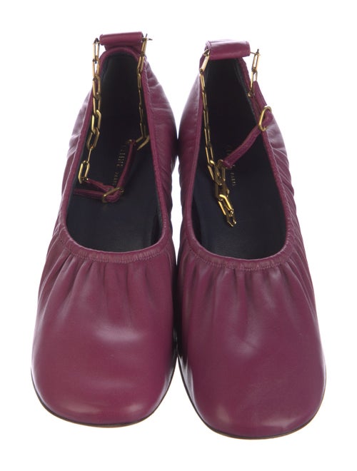 Celine Leather Chain-Link Accents Pumps