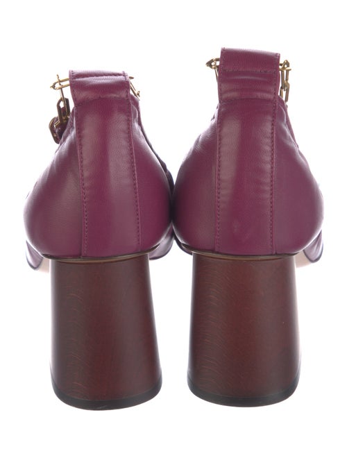 Celine Leather Chain-Link Accents Pumps