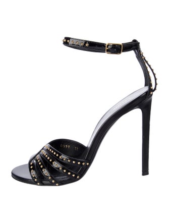 Celine Leather Studded Accents Sandals