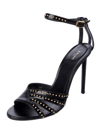Celine Leather Studded Accents Sandals