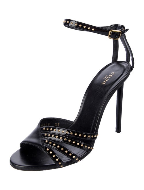 Celine Leather Studded Accents Sandals