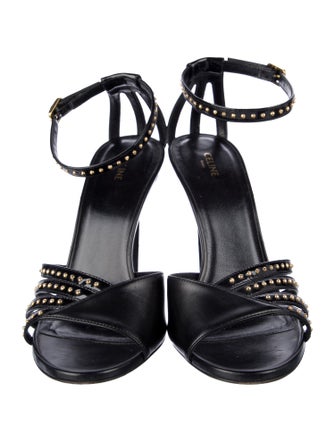 Celine Leather Studded Accents Sandals