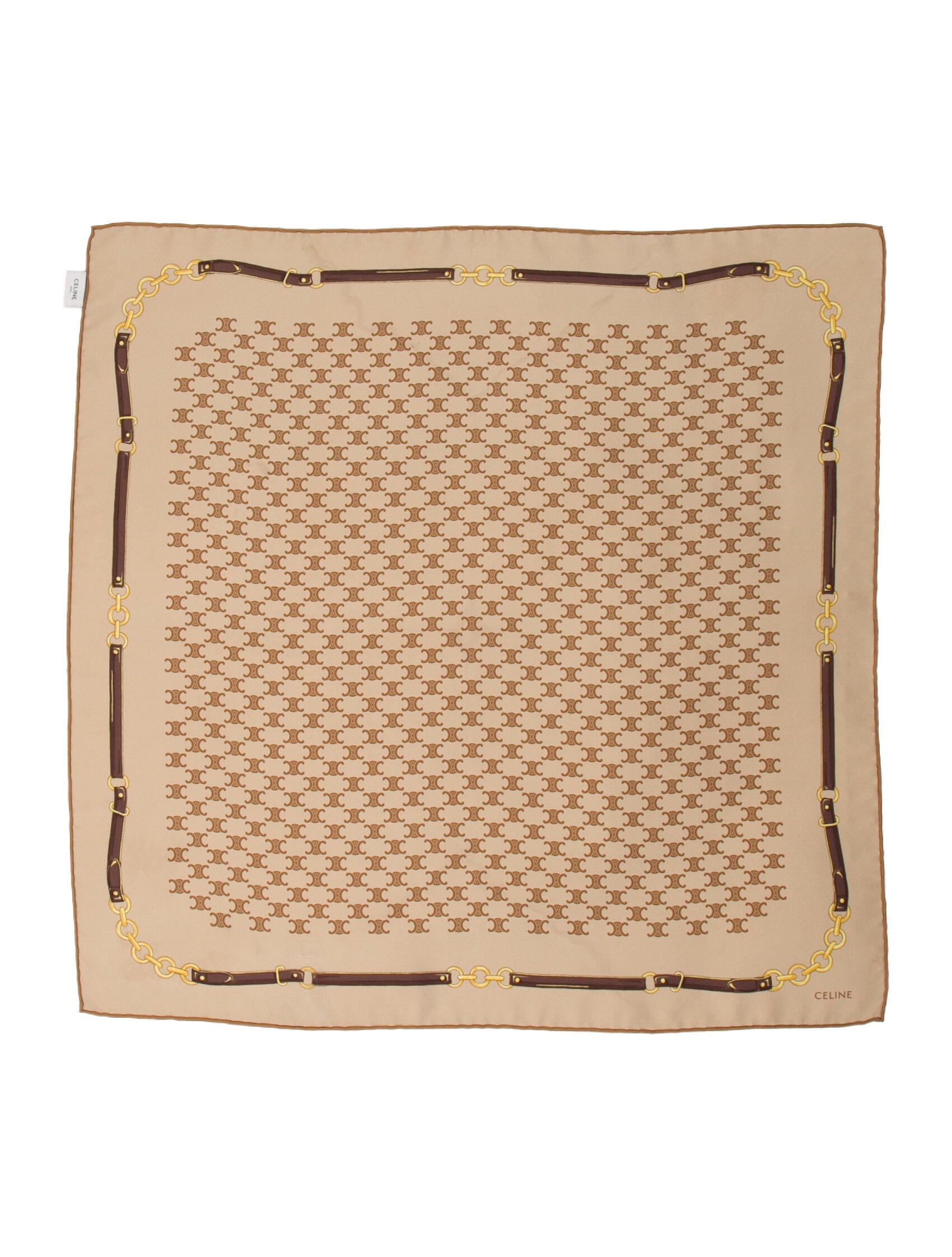 Celine Festival Quadri Silk Scarf