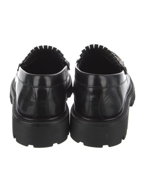 Celine Leather Chain-Link Accents Loafers