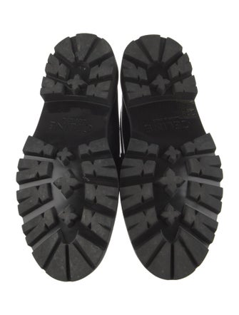 Celine Leather Chain-Link Accents Loafers