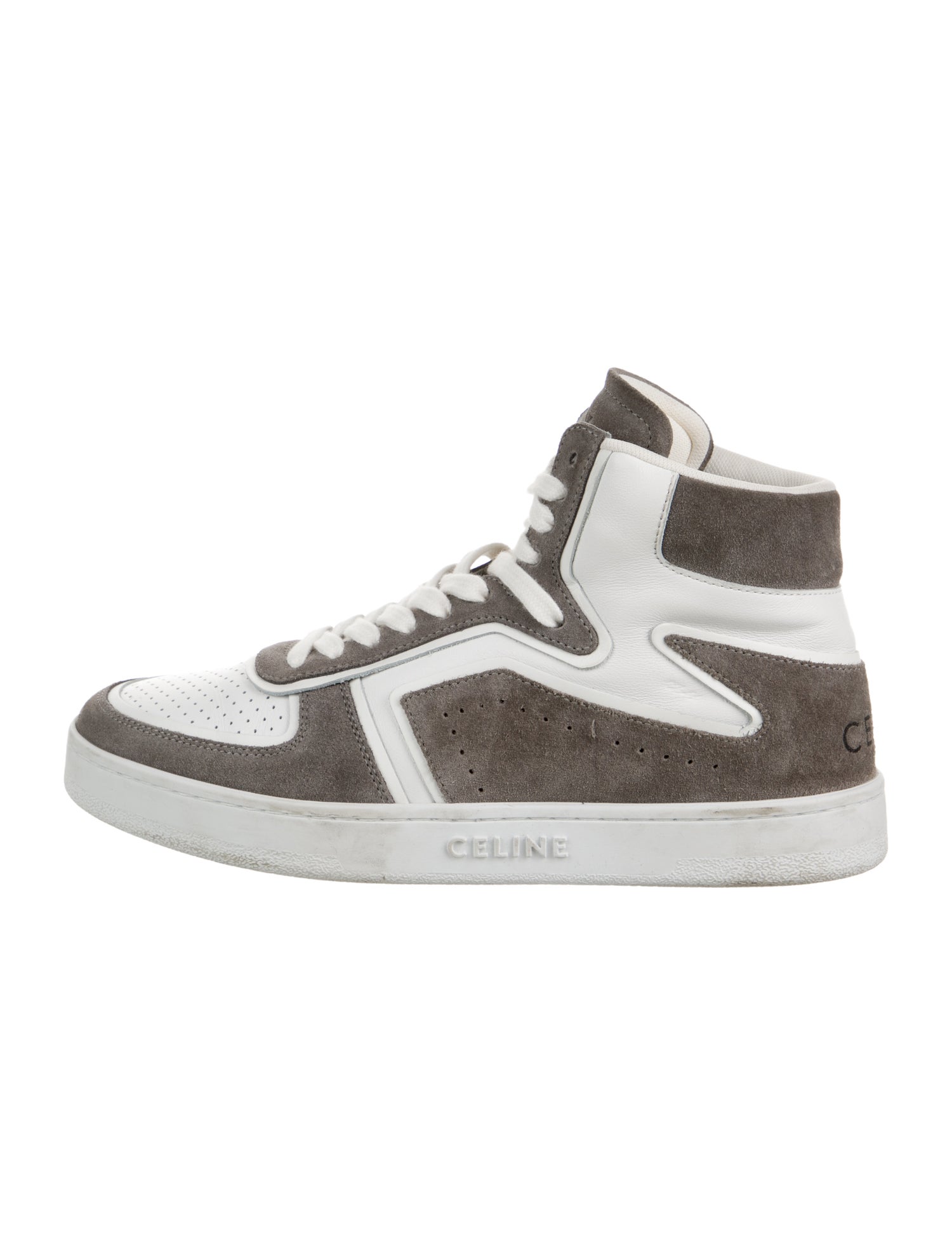 Celine Suede Colorblock Pattern Sneakers