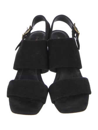 Celine Suede Cutout Accent Slingback Sandals