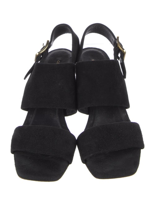 Celine Suede Cutout Accent Slingback Sandals