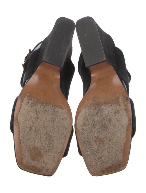 Celine Suede Cutout Accent Slingback Sandals