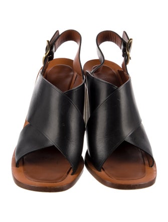 Celine Leather Slingback Sandals