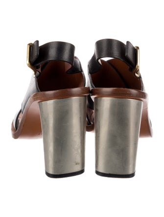 Celine Leather Slingback Sandals