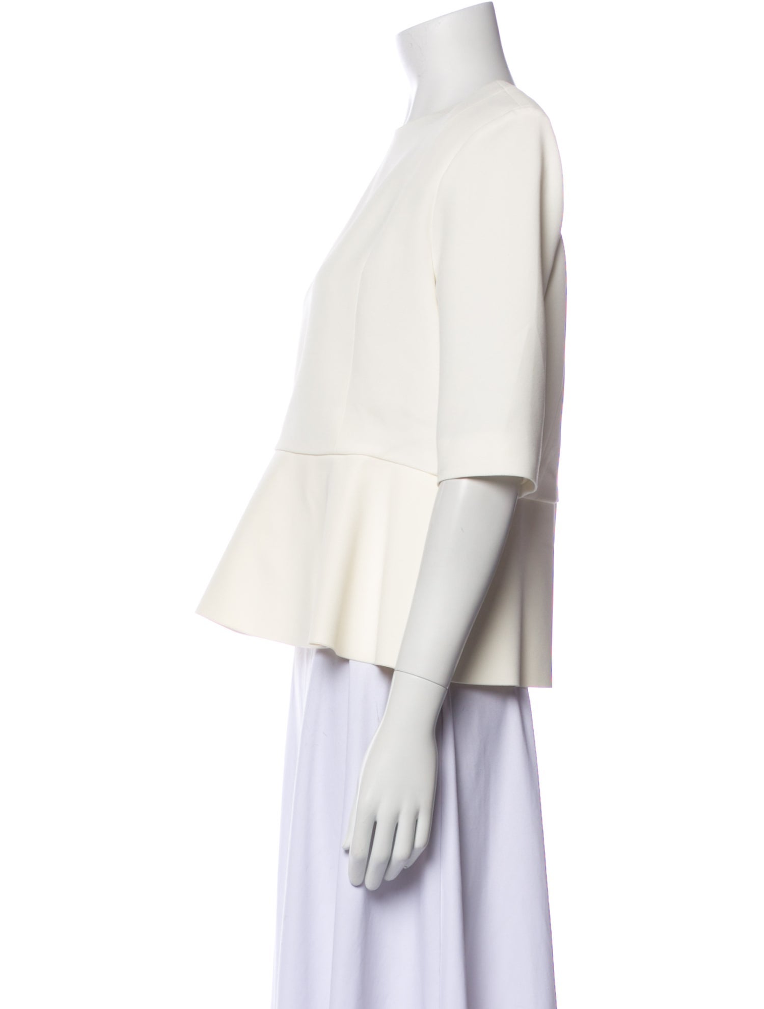 Celine Bateau Neckline Three-Quarter Sleeve Blouse