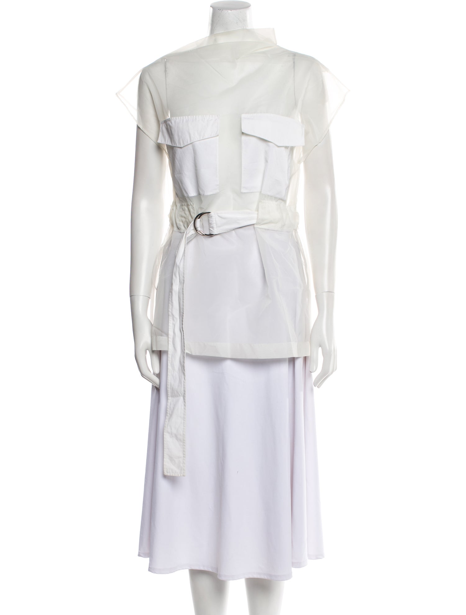 Celine Nylon Mock Neck Tunic