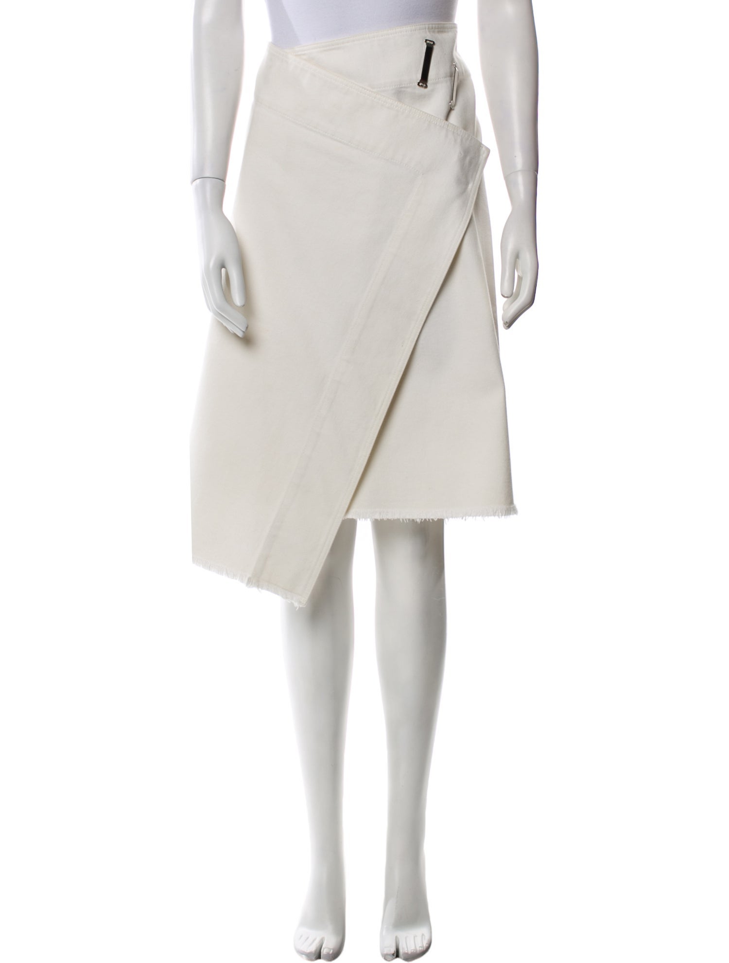 Celine Raw-Edge Trim Knee-Length Skirt