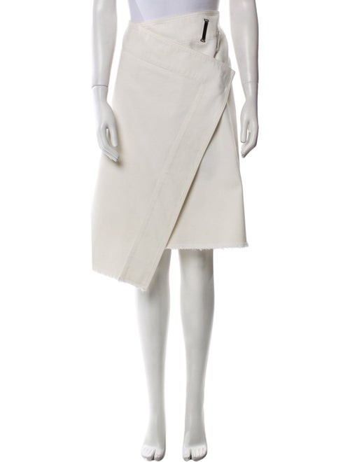 Celine Raw-Edge Trim Knee-Length Skirt
