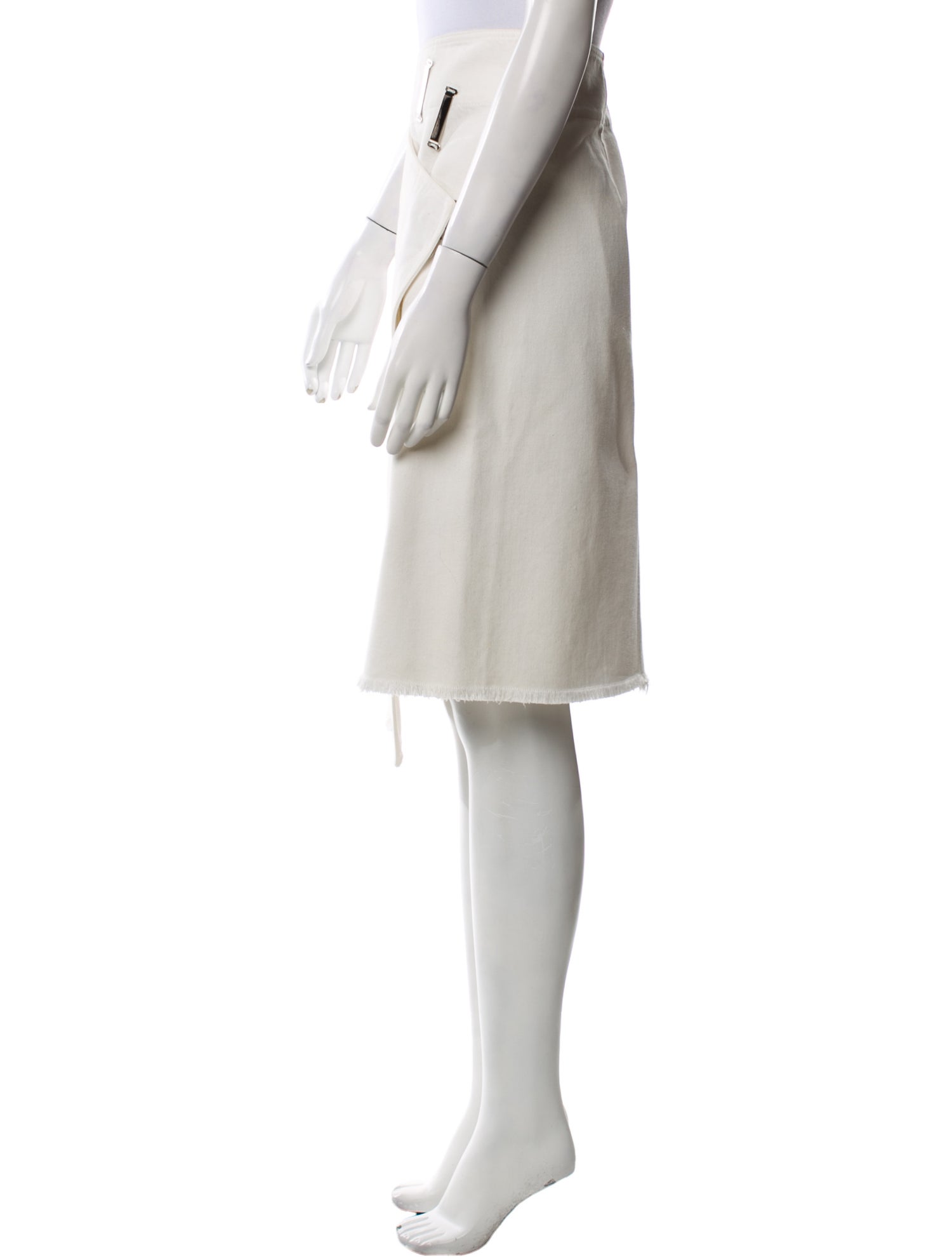 Celine Raw-Edge Trim Knee-Length Skirt