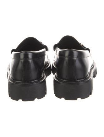 Celine Leather Fringe Trim Accent Loafers