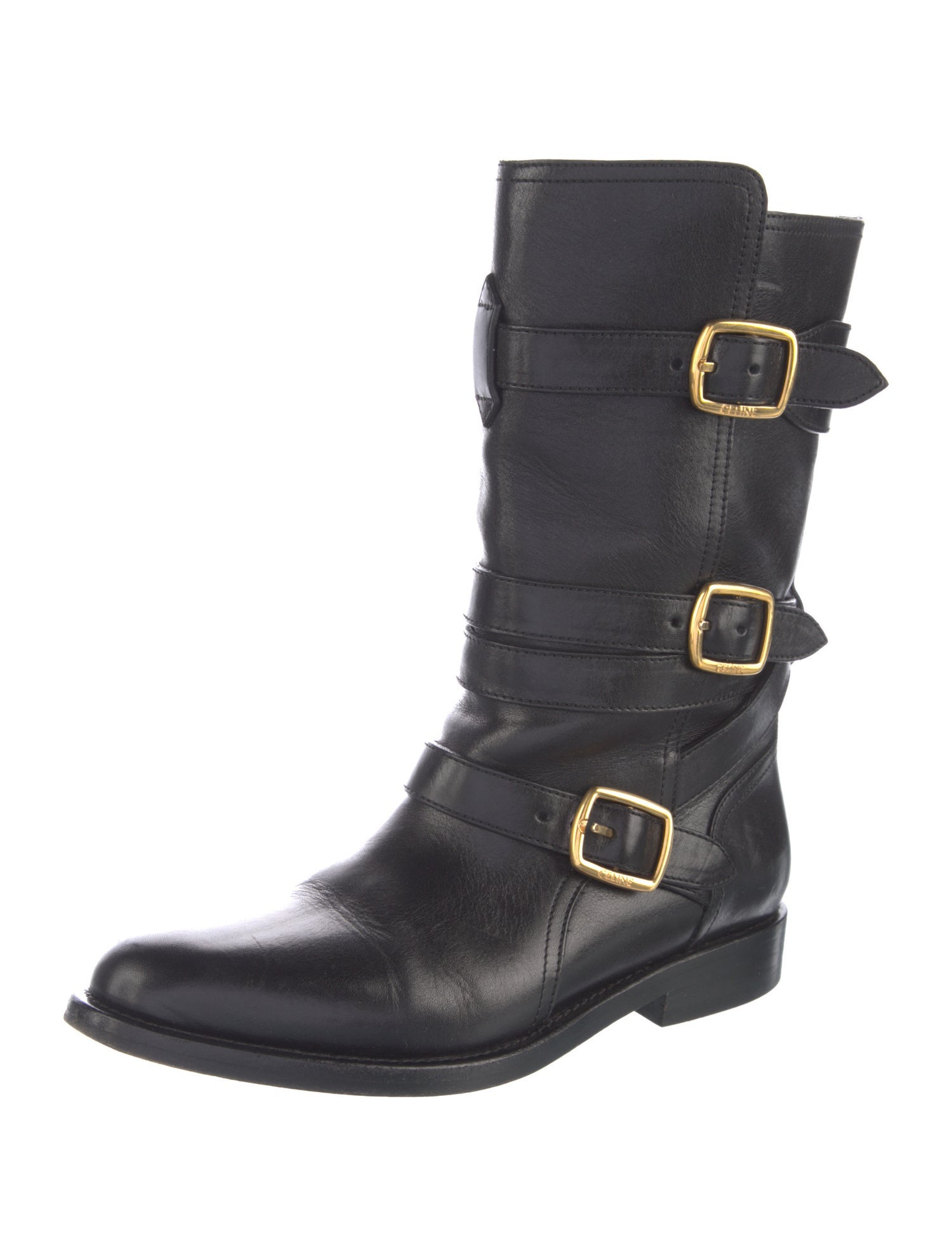 Celine Leather Moto Boots