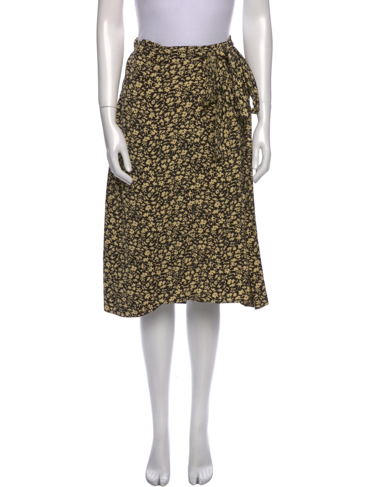 Celine Floral Print Knee-Length Skirt