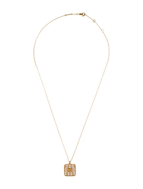 Celine Strass Triomphe Nightfall Pendant Necklace