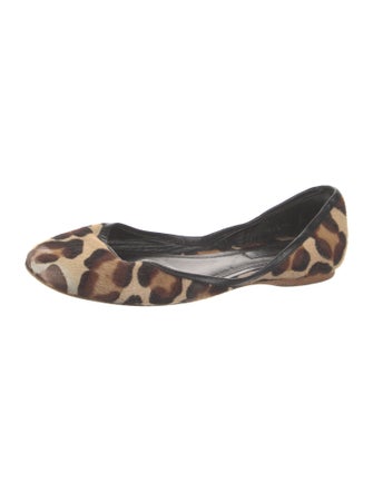 Celine Ponyhair Animal Print D'Orsay Flats