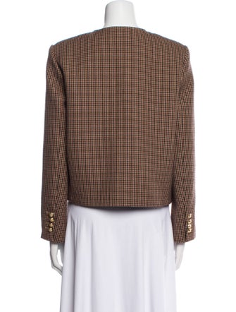 Celine Wool Houndstooth Print Evening Jacket