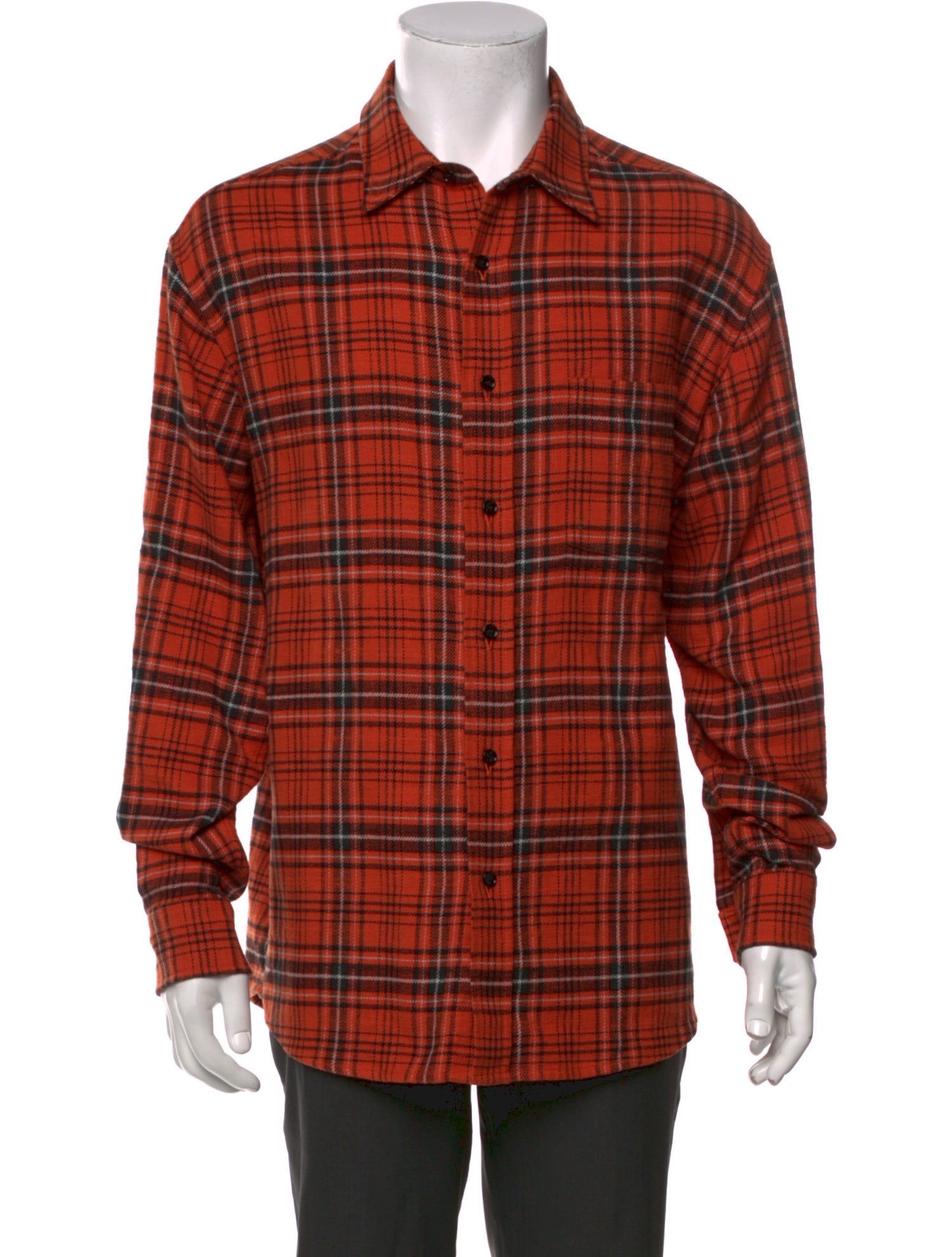 Celine Plaid Print Long Sleeve Shirt
