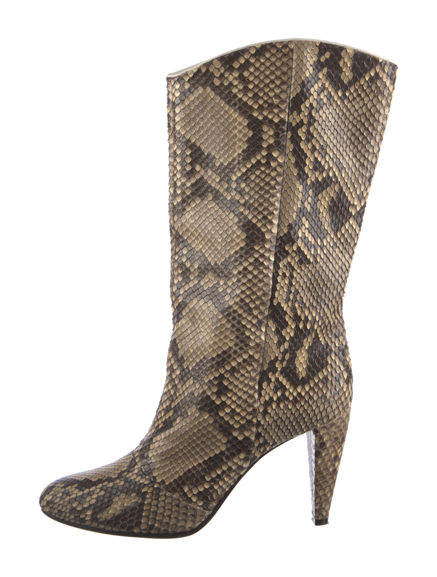Celine Snakeskin Animal Print Western Boots