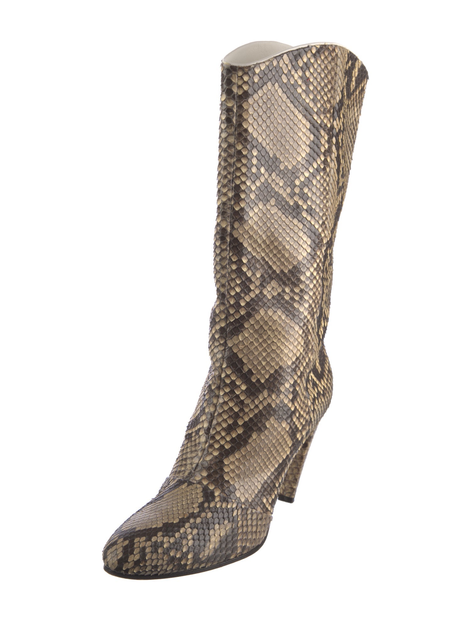 Celine Snakeskin Animal Print Western Boots