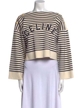 Celine Striped Bateau Neckline Sweater
